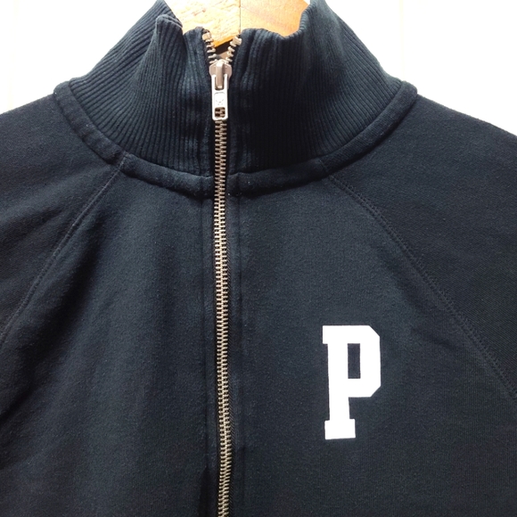 Y2K Victoria's Secret PINK DOG SPELLOUT LOGO ACADEMIA Half Zip Sweatshirt XS - Picture 8 of 10